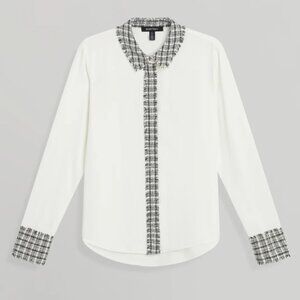 Ellen Tracy TWEED TRIM BLOUSE